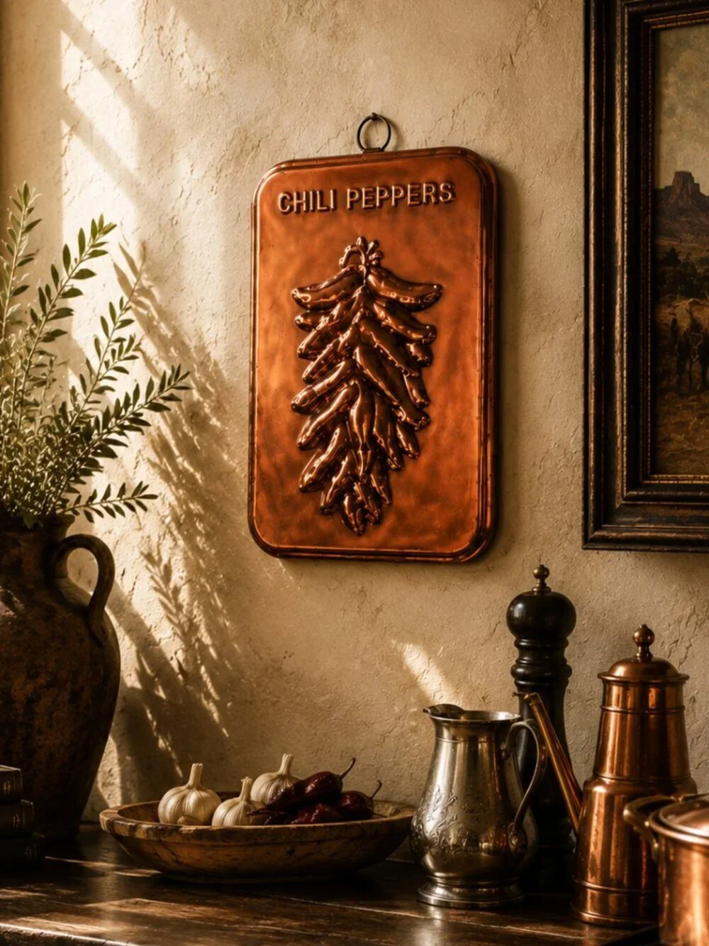 Rare Vintage Southwestern Style Copper Raised 